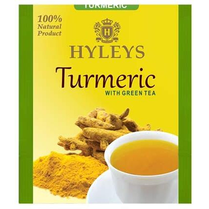 Hyleys Turmeric & Green Tea - Natural Antioxidant Herbal Tea - 25 Tea Bags (12 Pack - 300 Tea Bags)