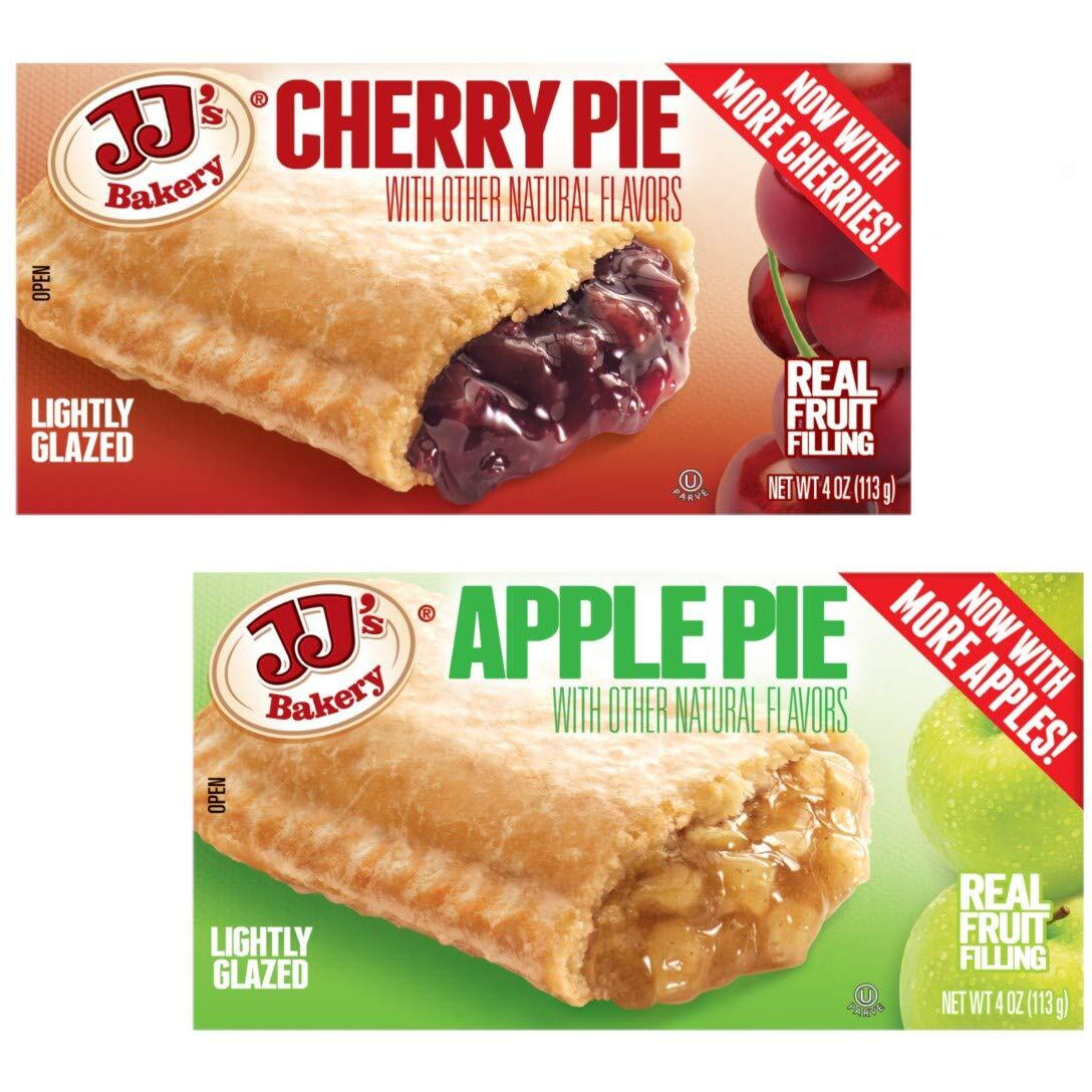 Jj's Bakery Apple & Cherry Pie Variety Snack Pies, Individual Dessert, Fresh-Baked, Nut-Free, Kosher Parve, 4 Oz Each (Pack Of 12)