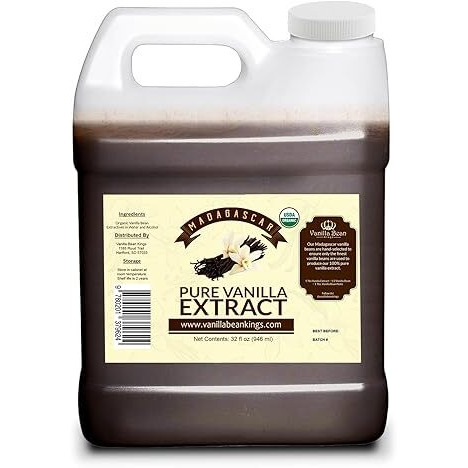 Organic Vanilla Extract - Made With Madagascar Vanilla Beans - 32 Oz - For Baking, Desserts, Home Cooking And Chefs