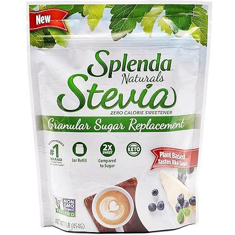 Splenda Stevia Zero Calorie Sweetener Jar Refill, Plant Based Sugar Substitute Granulated Powder, 16 Oz Pouch