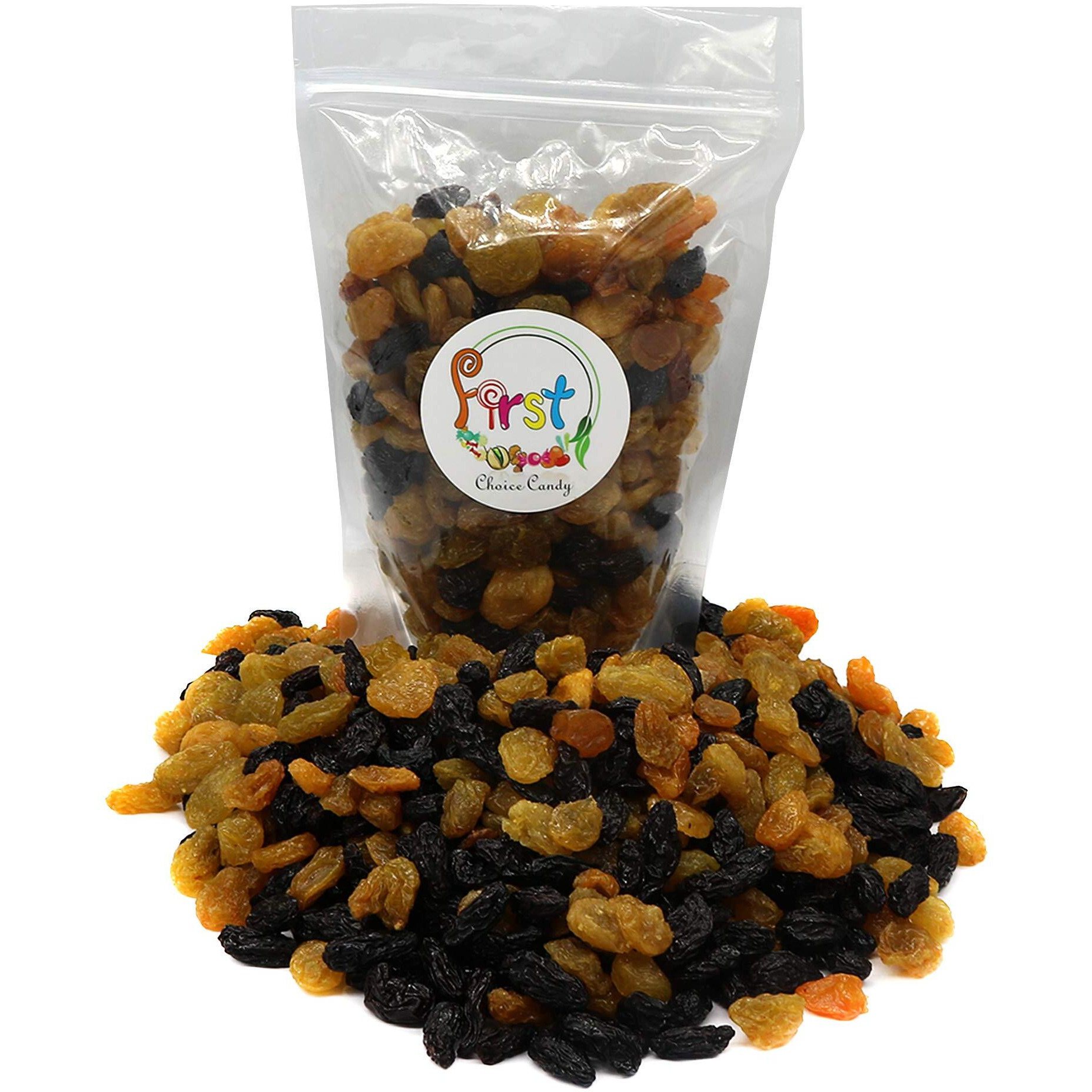 Firstchoicecandy Jumbo Seedless Raisins Great Snacks (Mix Golden & Black, 5 Pound)