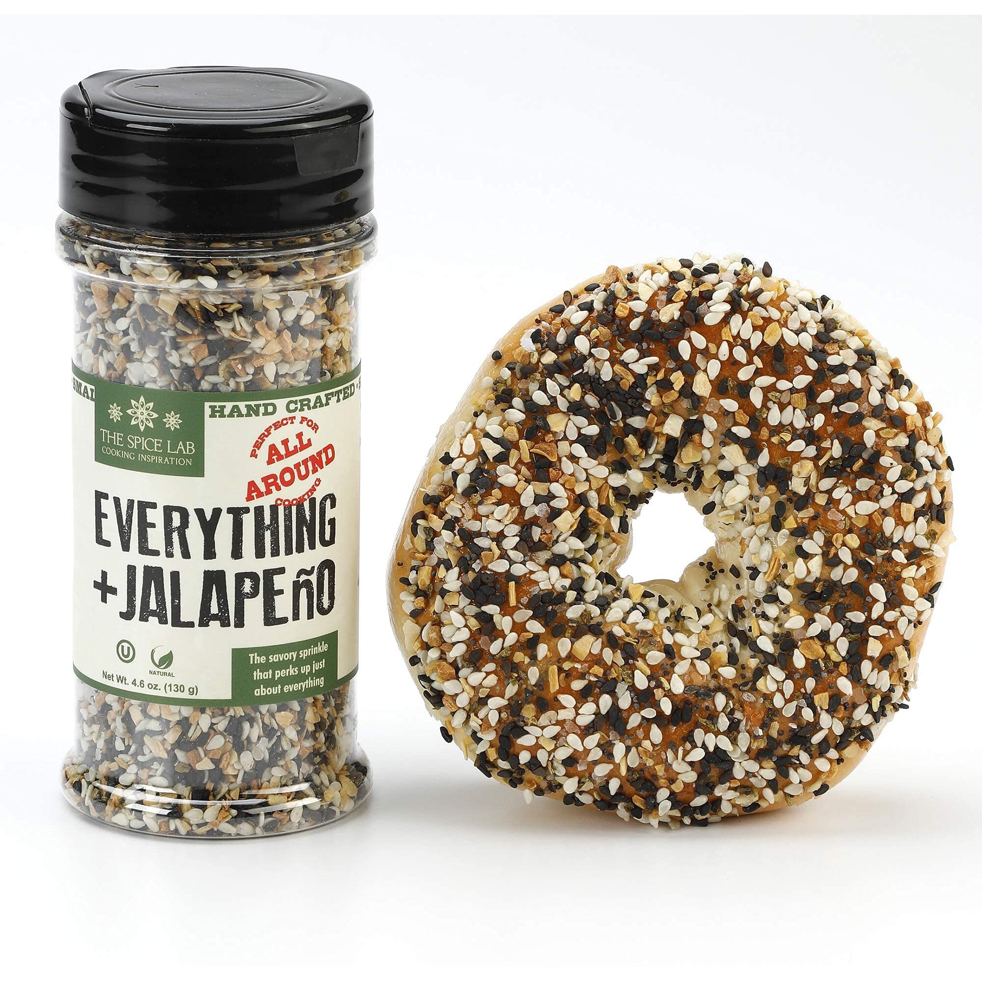 The Spice Lab Everything Bagel Seasoning Blend W/Jalapeno - 4.6 Oz. Shaker - Premium Gourmet Paleo And Keto Approved Spice - The Perfect Spicy Everything Seasoning - 7120