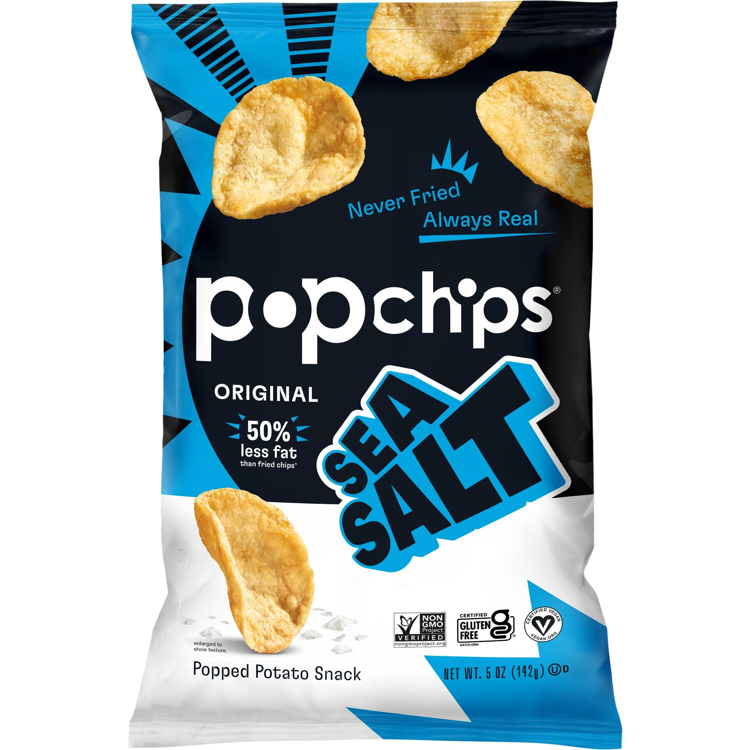 Popchips Sea Salt Potato Chips 5 Oz Bags (Pack Of 5)