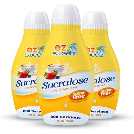 Ez-Sweetz (2.0Oz - Liquid Sweetener 800 Servings/Bottle) (New Packaging, 3 Pack)