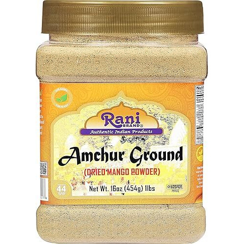 Rani Amchur (Mango) Ground Powder Spice 16Oz (1Lb) 454G Pet Jar ~ All Natural, Indian Origin | No Color | Gluten Friendly | Vegan | Non-Gmo | Kosher | No Salt Or Fillers