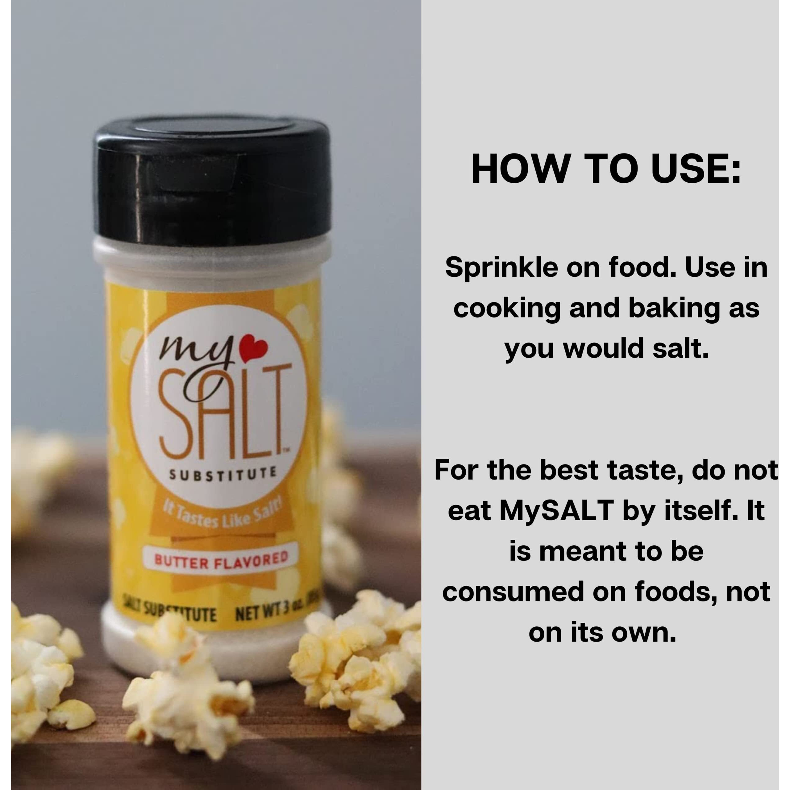 Mysalt Butter Flavored Salt Substitute - 100% Salt Free - Sprinkle On Potatoes, Fresh Corn & Vegetables