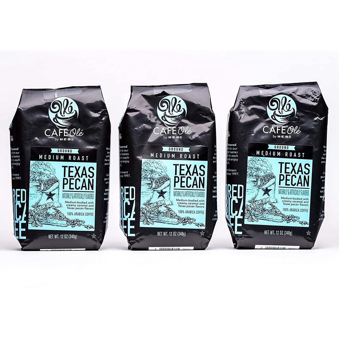 Heb Cafe Ole Ground Coffee 12Oz Bag (Pack Of 3) (Texas Pecan)