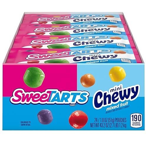 Sweetarts Mini Chewy, Candy, Mixed Fruit, 1.8 Oz, 24 Count