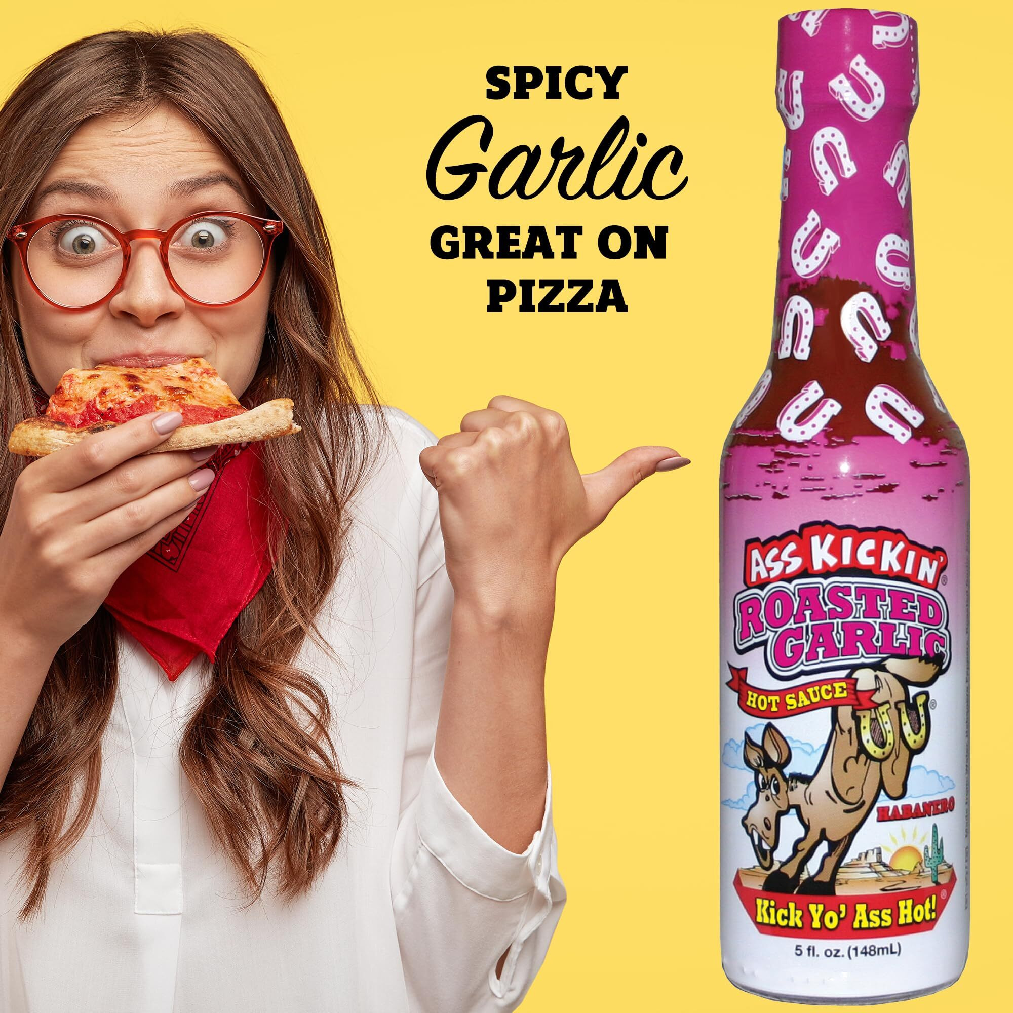 Kickin ' Roasted Garlic Hot Sauce - 5 Oz - Try If You Dare - Perfect Gourmet Gift For The Hot Sauce Fan