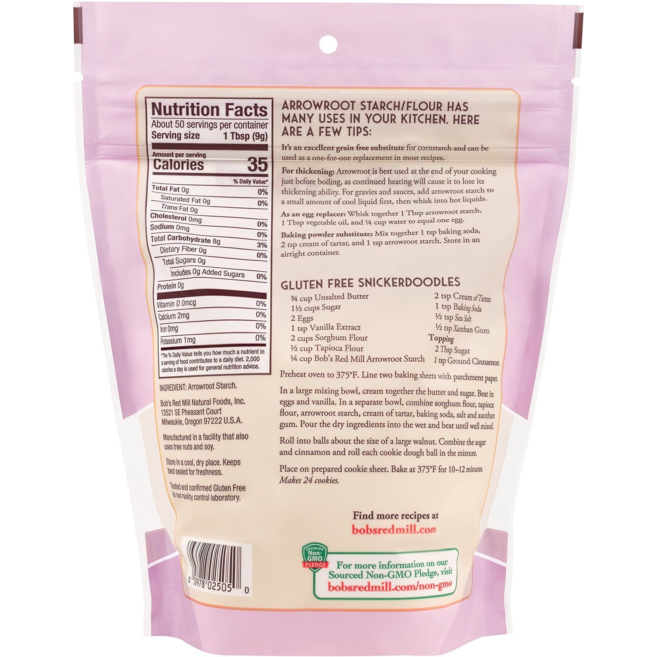 Bob's Red Mill Arrowroot Starch, 16Oz (Pack Of 4) - Non Gmo, Vegan, Paleo Friendly, Kosher