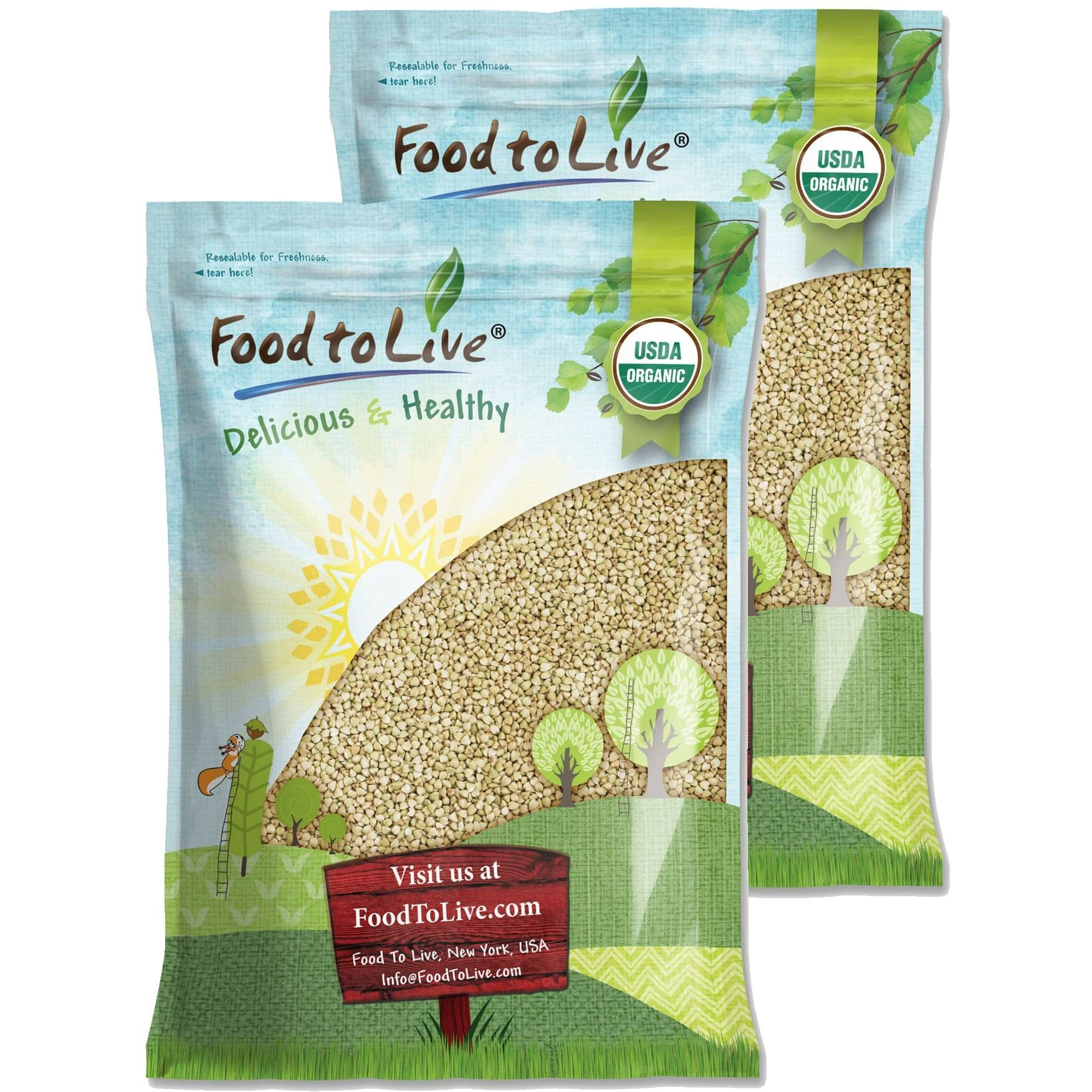 Food To Live Organic Buckwheat Groats, 20 Pounds - Whole Grain Buckwheat Seeds By Food To Live. Hulled, Non-Gmo, Kosher, Raw, Vegan, Sirtfood. Buckwheat Cereal In Bulk