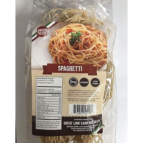 Low Carb Pasta, Keto Pasta, Great Low Carb Bread Company, Non Gmo, Spaghetti Pasta 8 Oz.
