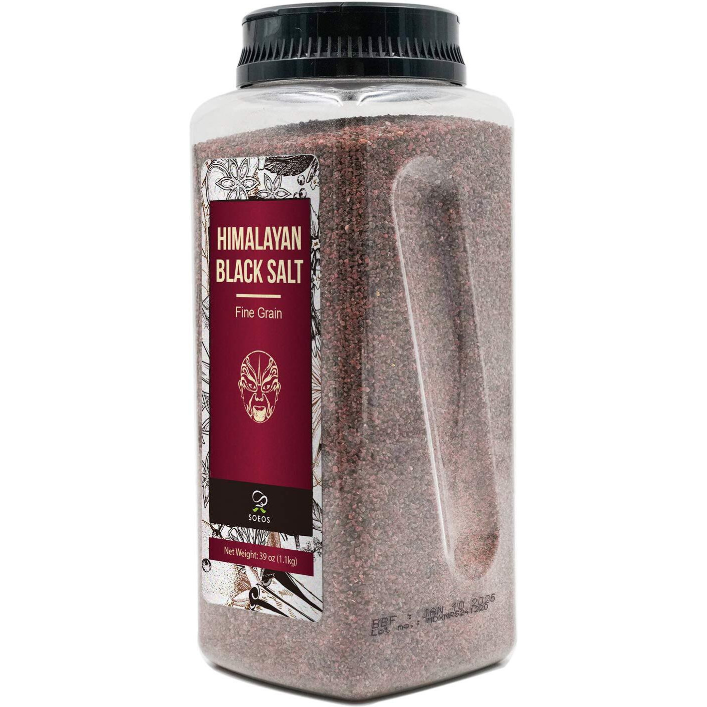 Soeos Himalayan Black Salt Fine Black Himalayan Salt, Natural Mineral Enriched, Great For Vegan Tofu Scrambles, Natural Faux Egg Flavor, Egg Replacement. Black Salt For Cooking, 2.4 Pound (Pack Of 1)