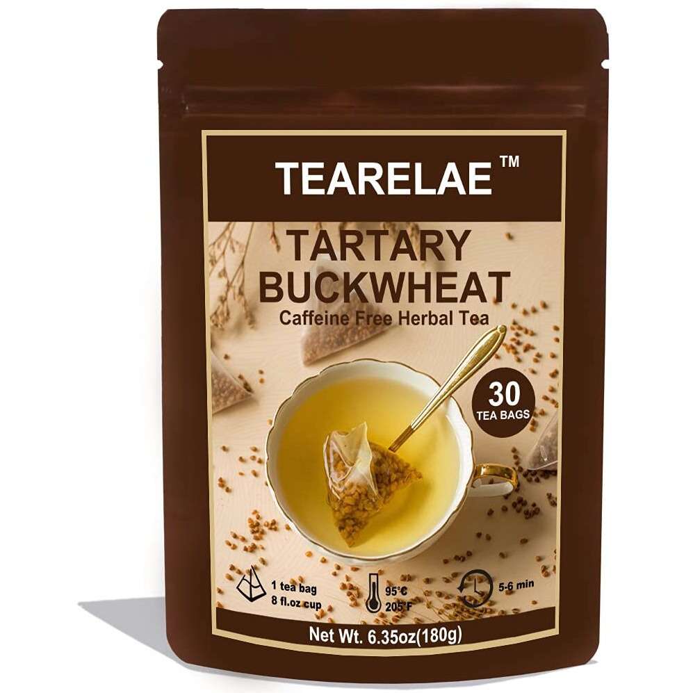Tearelae - Himalayan Tartary Buckwheat Teabags 6.35Oz/180G (6G X 30 Bags) - Pure Natural Buckwheat Tea - Caffeine Free - Roasted Nuts Aroma - Non-Gmo