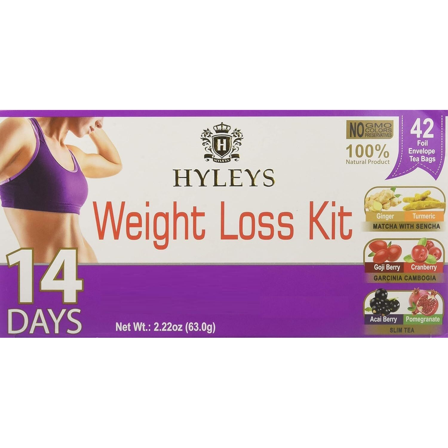 Hyleys 14 Day Weight Loss Tea - 42 Tea Bags (12 Pack - 504 Tea Bags Total) - Garcinia Cambogia, Matcha Green Tea, Senna & Natural Flavors - Supports Weight Loss, Digestion & Metabolism