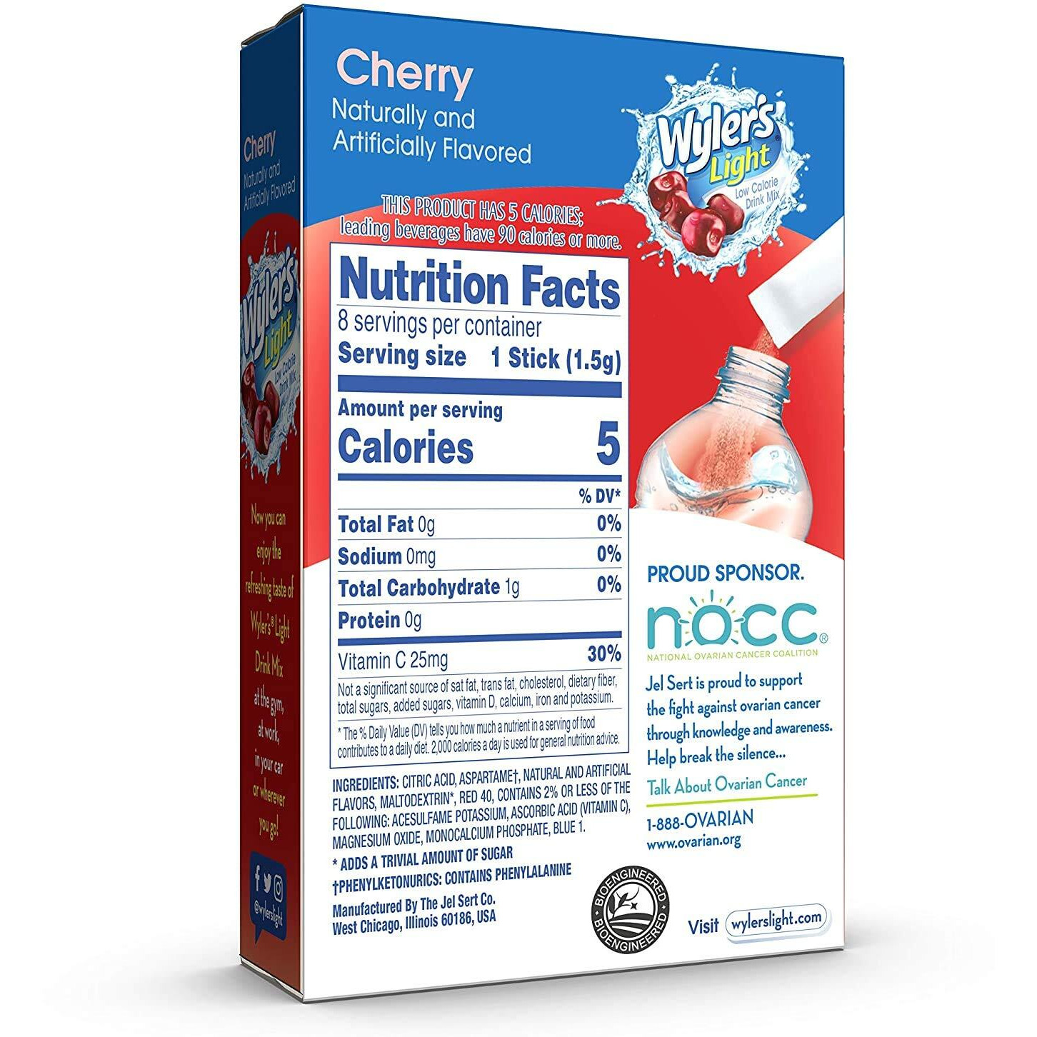 Wyler's Light Singles To Go Powder Packets, Water Drink Mix, Cherry, 8 Packets Per Box, 24 Total Packets (Pack Of 3)