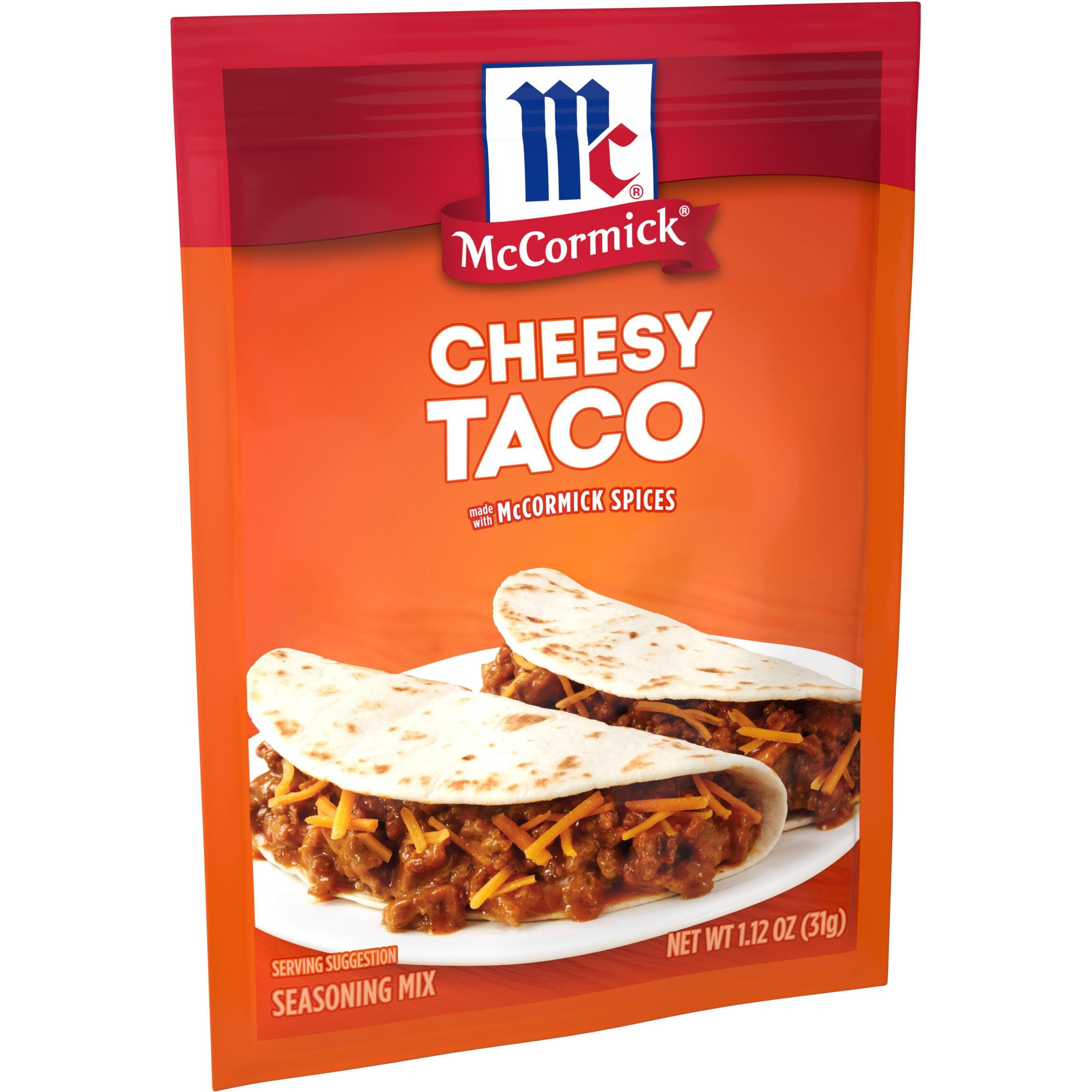 Mccormick Cheesy Taco Seasoning Mix, 1.12 Oz (Pack Of 12)