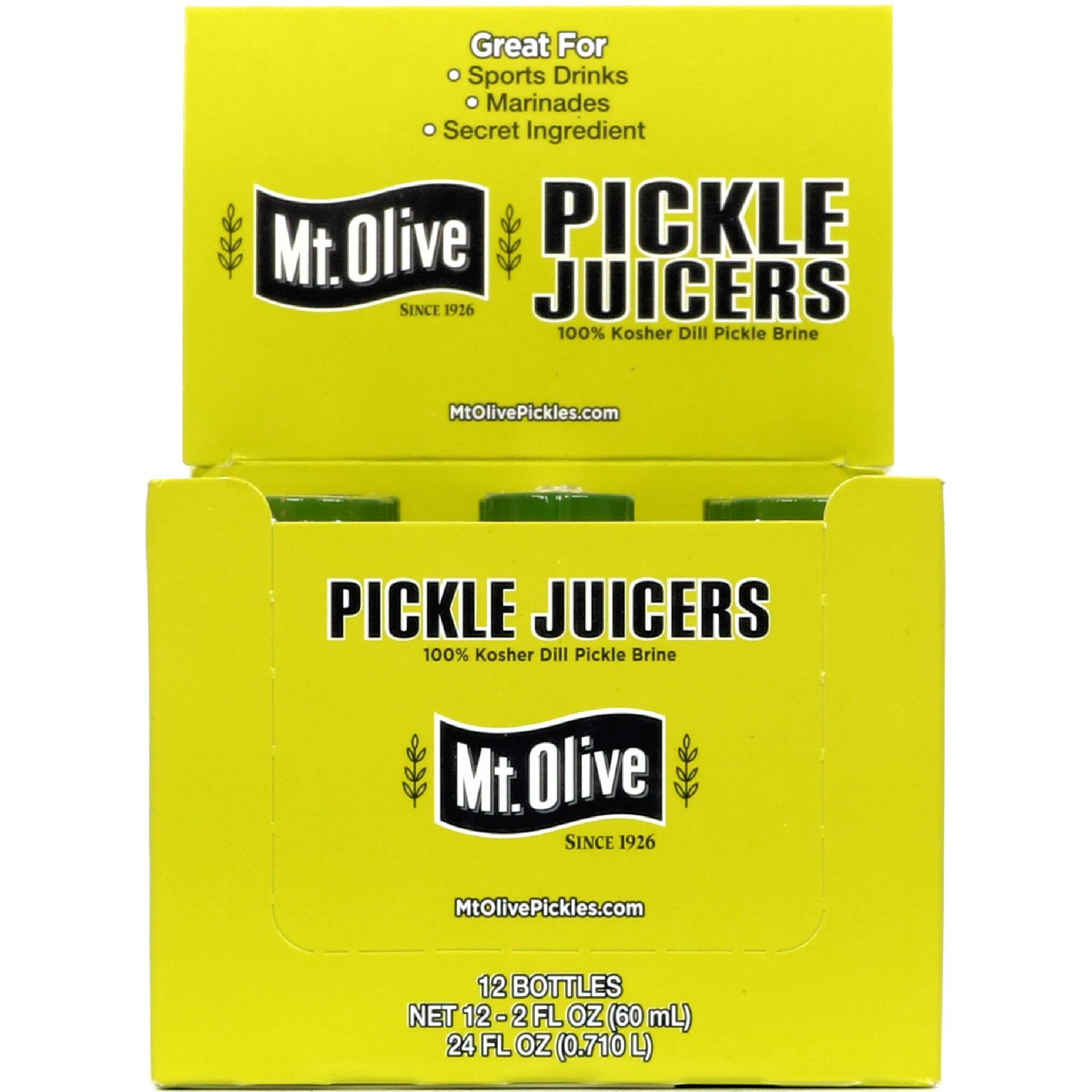 Mt. Olive Pickle Juice 100% Kosher Dill Pickle Brine - 12 Pk - 2 Fl Oz Bottles