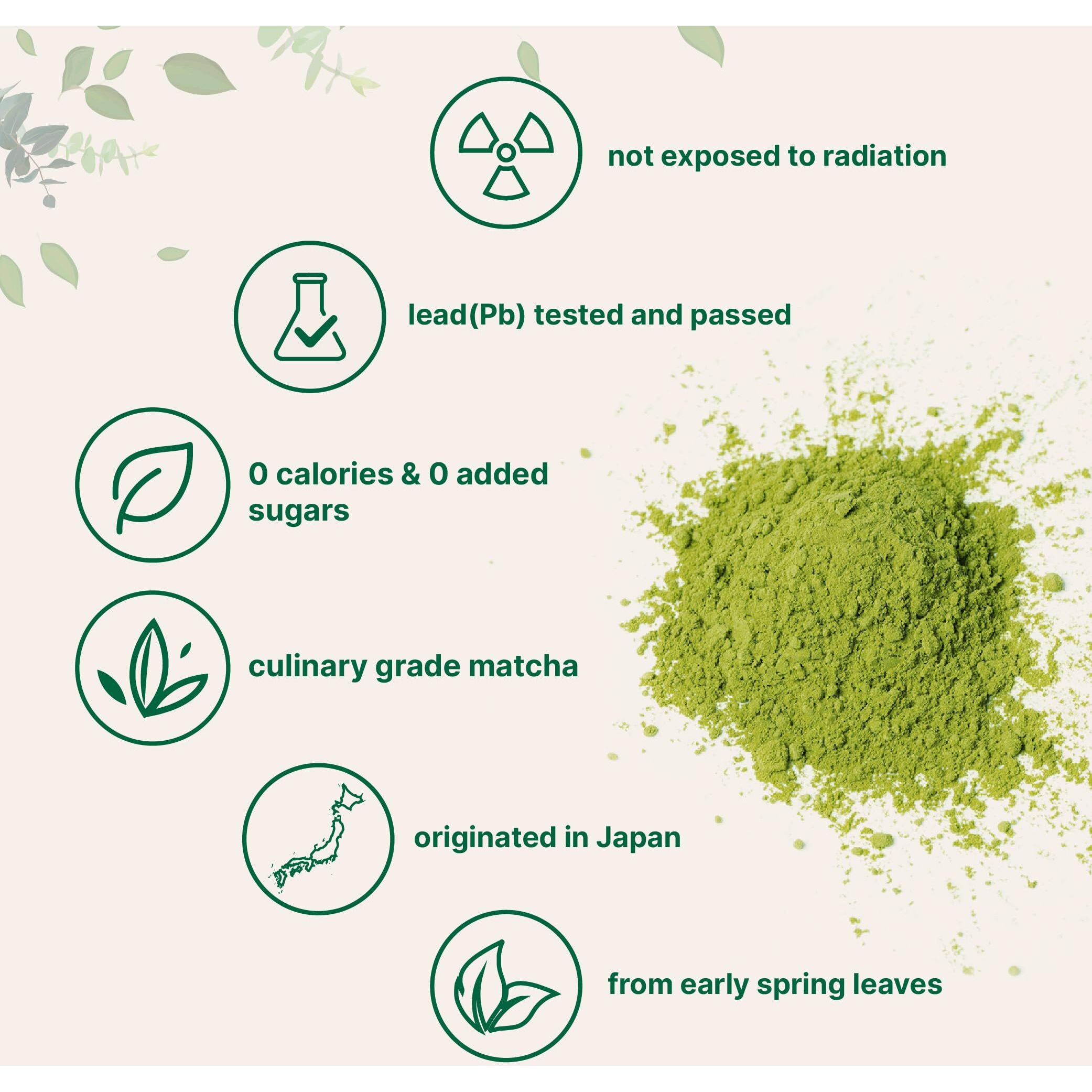 Organic Matcha Green Tea Powder, 2 Pound (32 Ounce) | Culinary Grade, Unflavored, First Harvest Authentic Japanese Origin, 100% Pure Matcha For Smoothies, Latte, And Baking | Non-Gmo, 0 Calories