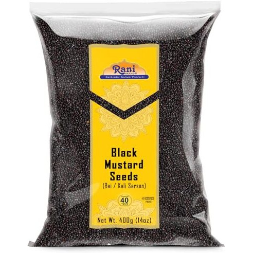 Rani Black Mustard Seeds Whole Spice (Kali Rai) 14Oz (400G) ~ All Natural | Gluten Friendly | Non-Gmo | Kosher | Vegan | Indian Origin