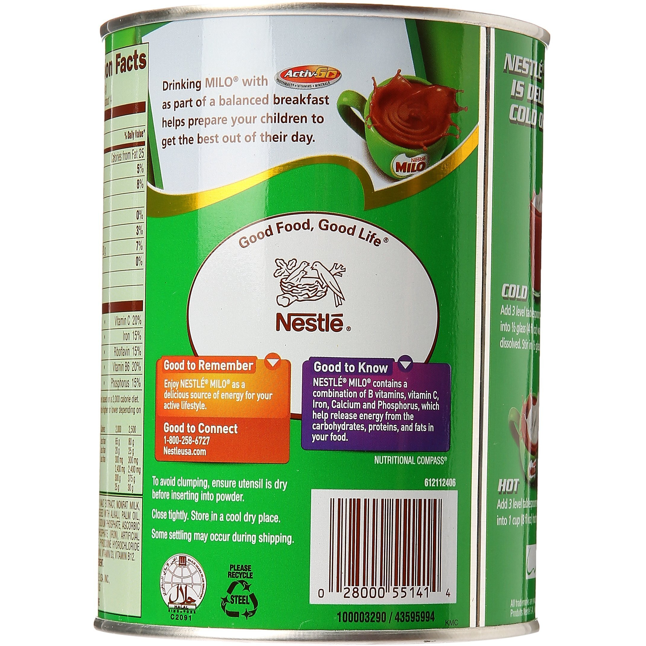 Nestle Milo Malt Beverage Mix, Chocolate, 14.1 -Ounce