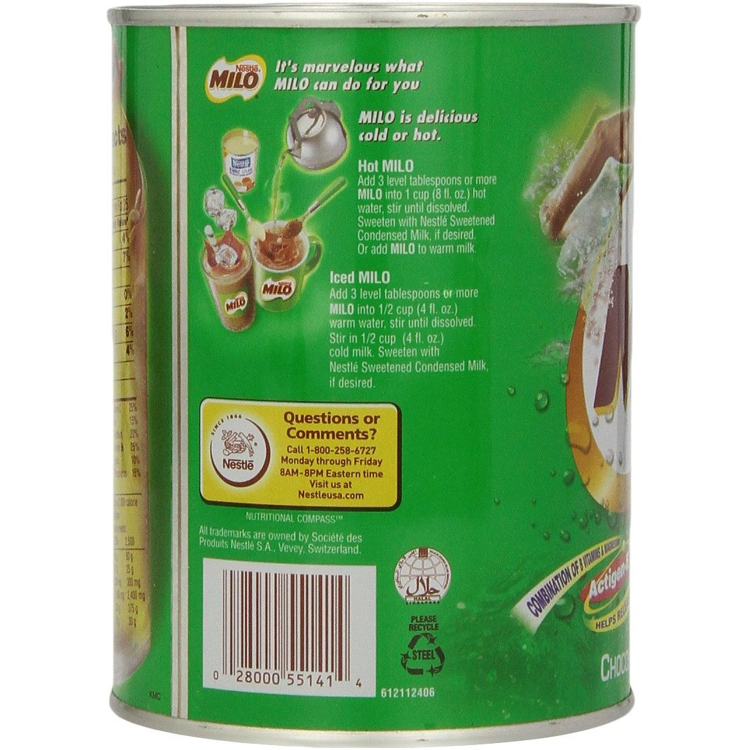 Nestle Milo Malt Beverage Mix, Chocolate, 14.1 -Ounce