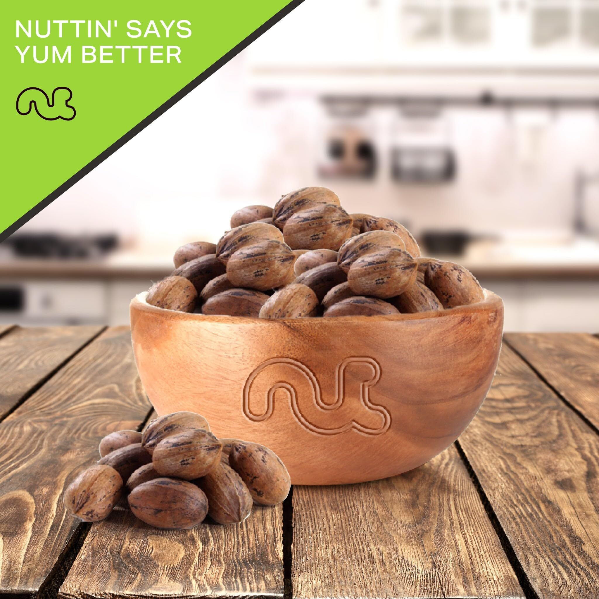 Nut Cravings - Raw Hard Shell Pecans, (32Oz - 2 Lb) Bulk Nuts Packed Fresh In Resealable Bag - Healthy Protein Food Snack, All Natural, Keto, Vegan, Kosher Ideal For Trail Mixed Nuts