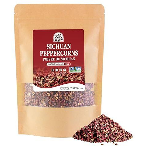 52Usa Szechuan Peppercorns, Authentic Sichuan Peppercorns 8Oz, Mala Pepper, Unique Numbing, Essential For Mapo Tofu, Kung Pao Chicken, Asine Cusine, Sichuan Red Peppercorn, Whole Chinese Peppercorn