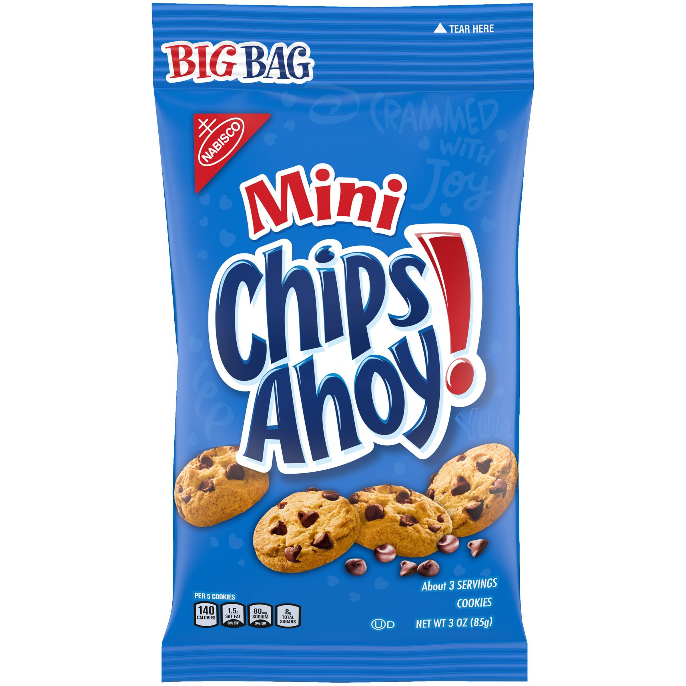 Chips Ahoy Mini Original Chocolate Chip Cookies, Big Bag, 12 - 3 Oz Packs