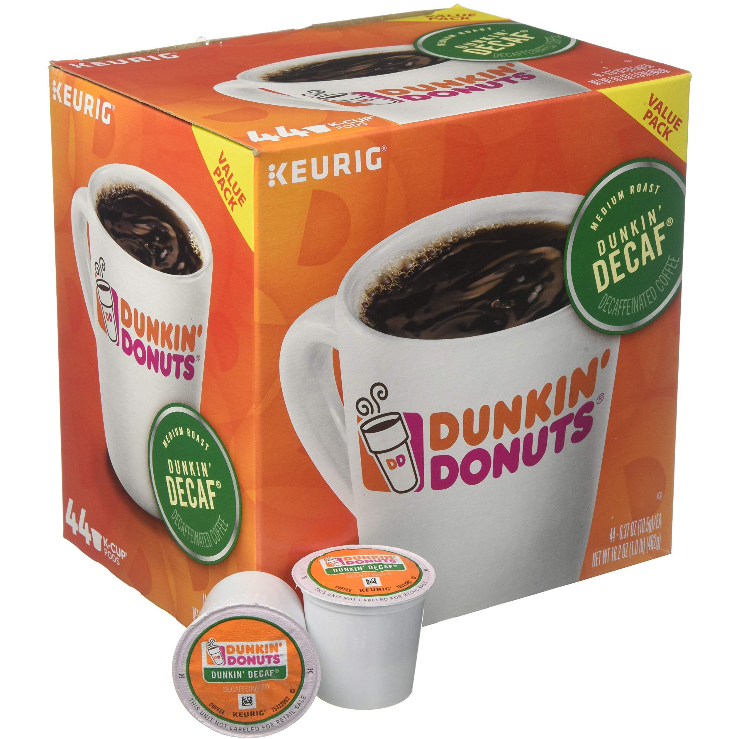 Dunkin' Donuts 24306977 Decaf Single-Serve K-Cup Pods Medium Roast Coffee 44 Count