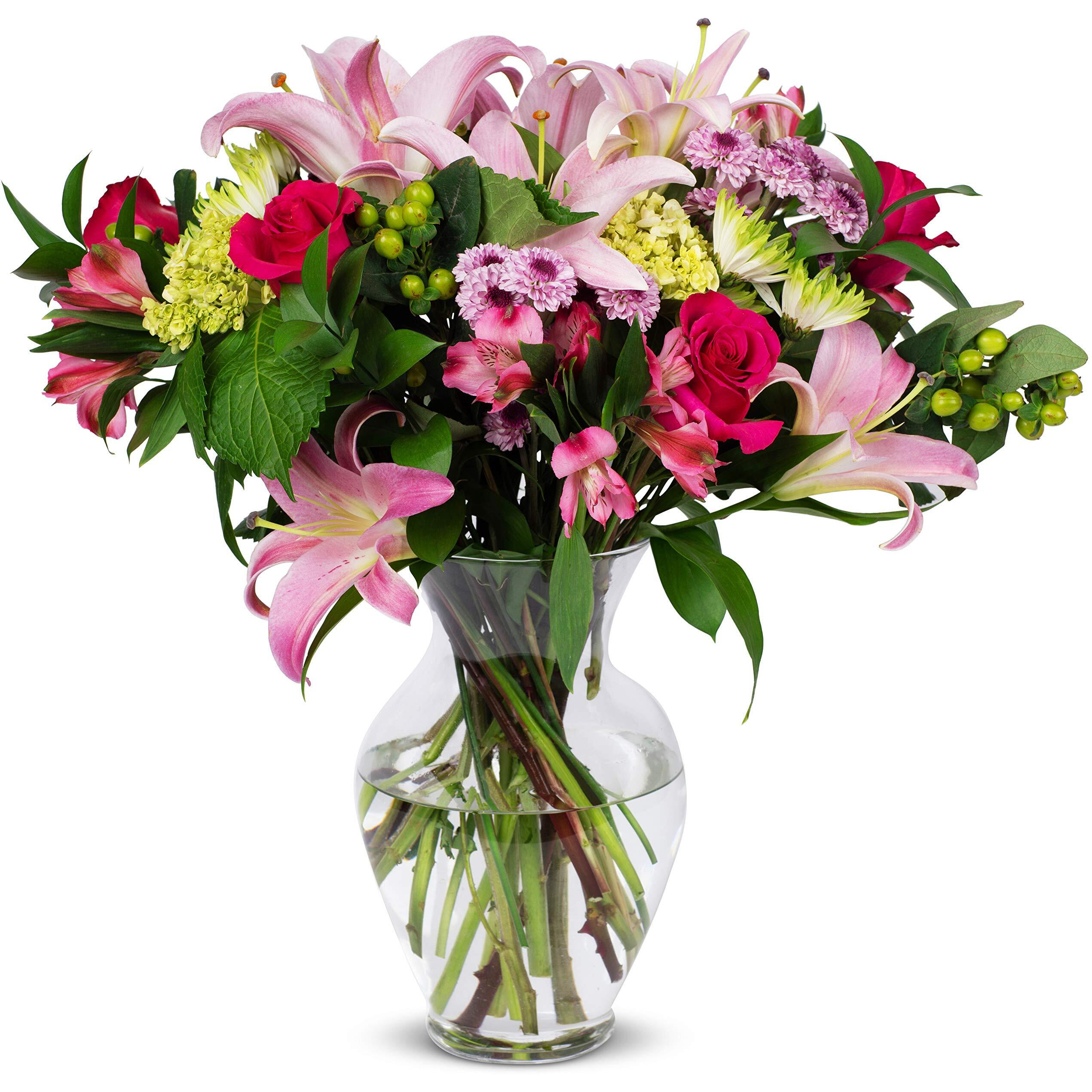 Benchmark Bouquets Blissful Blossoms Pink, With Vase (Fresh Cut Flowers)