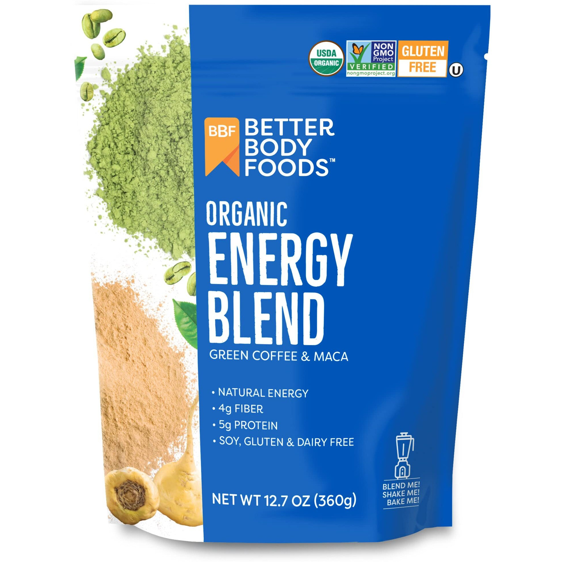 Betterbody Foods Organic Energy Blend, Plant-Based Natural Energy, Gluten-Free, Non-Gmo, 12.7 Ounces