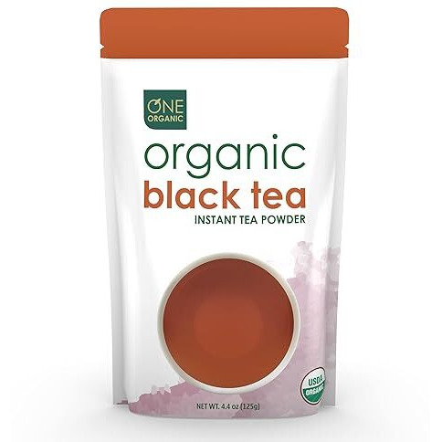 One Organic Instant Black Tea Powder - 4.4 Oz. - 125 Servings - Usda Certified Organic - 100% Pure - Hot Or Iced - Unsweetened - No Fillers Or Preservatives (Winter Special Sale)