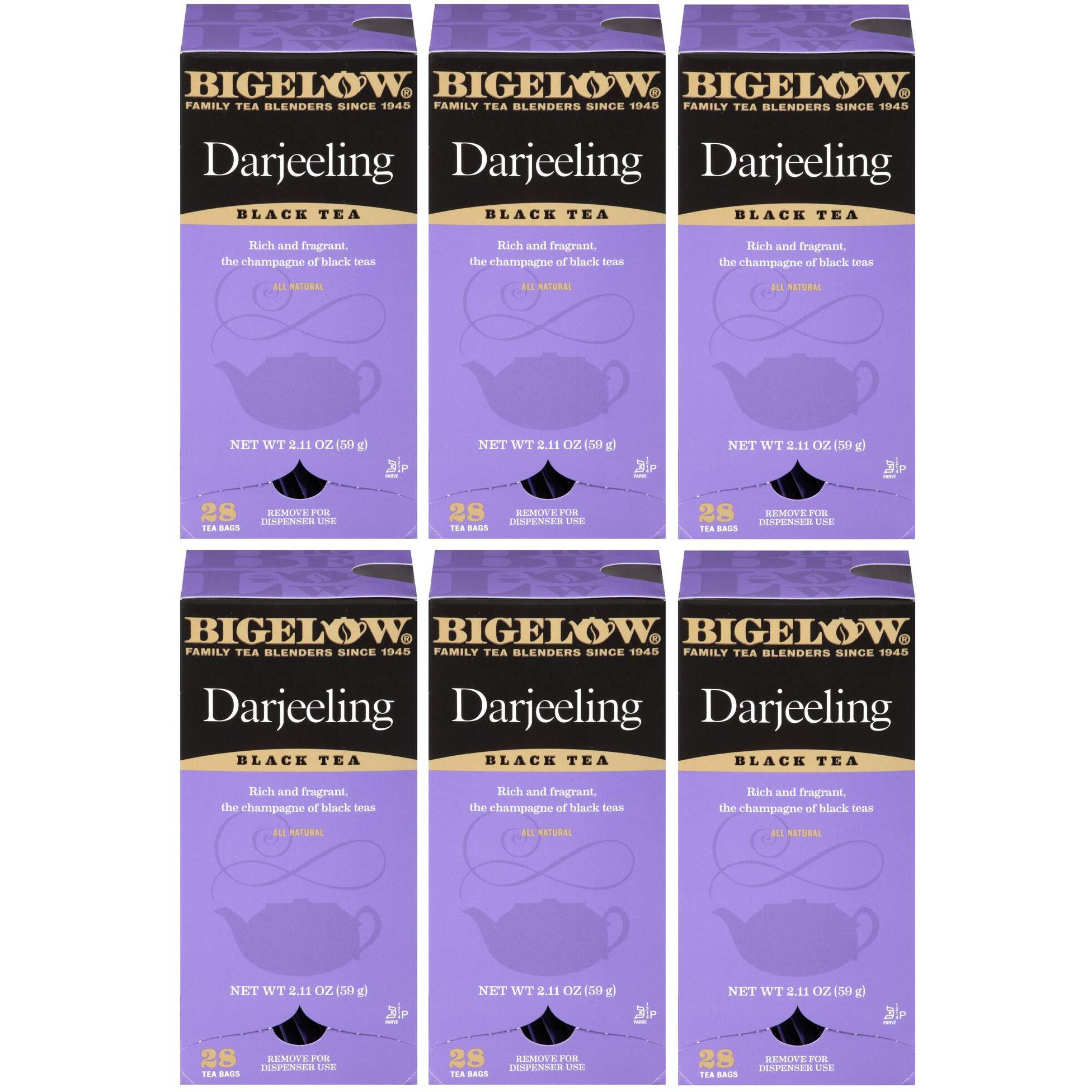 Bigelow Darjeeling Blend Tea 28-Count Boxes (Pack Of 6) Full Caffeine Premium Black Tea Bold And Antioxidant-Rich Full Caffeine Black Tea In Foil-Wrapped Bags