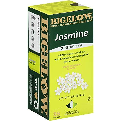 Bigelow Green Tea With Jasmine 28-Count Boxes (Pack Of 6) Premium Bagged Jasmine Scented Green Tea Antioxidant-Rich All Natural Medium-Caffeine Tea In Individual Foil-Wrapped Bags