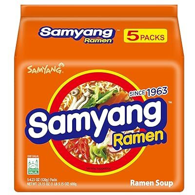 Samyang Ramen Korean Noodle Soup, 4.23 Oz (Pack Of 5)