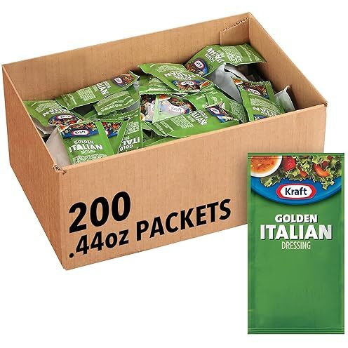 Kraft Golden Italian Salad Dressing Single Serve Packet (0.44 Oz Packets, Pack Of 200)