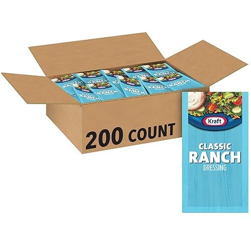 Kraft Ranch Single Serve Salad Dressing, 0.44 Ounce (Pack Of 200)
