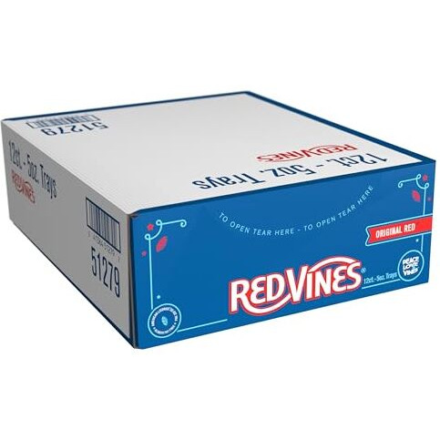Red Vines Original Red Licorice Twists, 5Oz Tray (12 Pack)