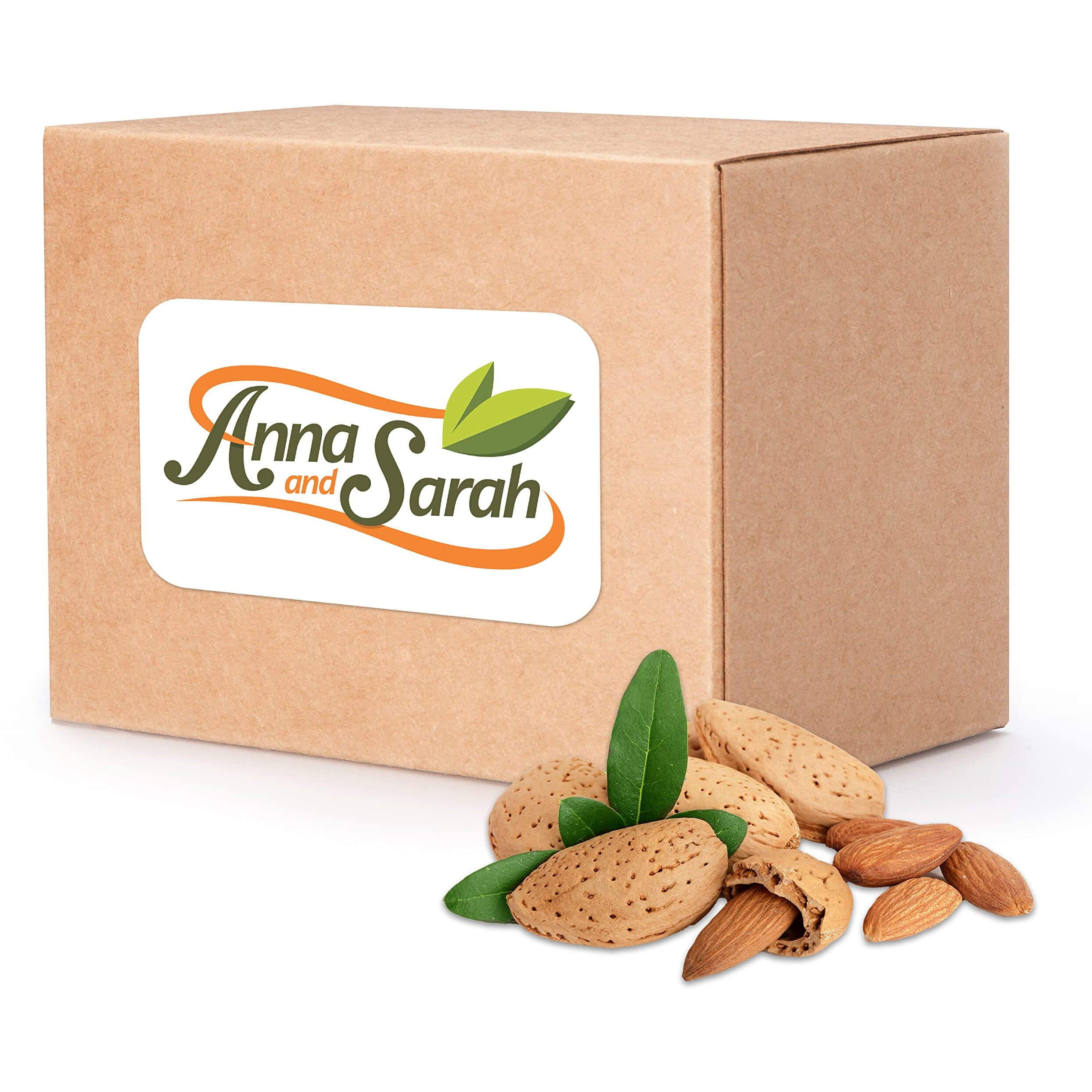 Anna And Sarah Almonds In Shell, Raw, Natural, Whole, Jumbo California Almonds, In Box, 8 Lbs