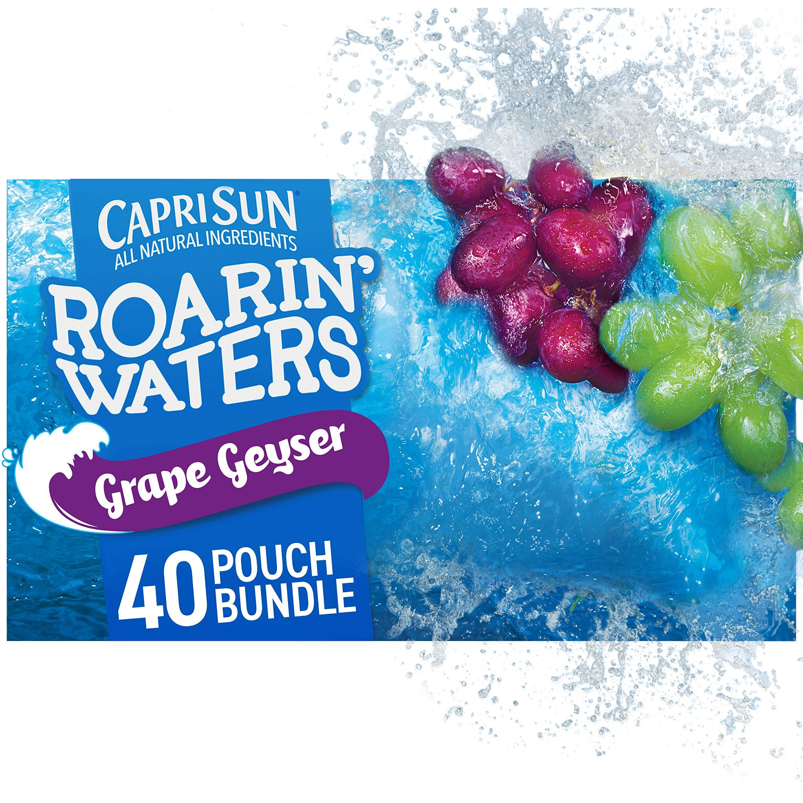 Capri Sun Roarin' Waters Grape Ready-To-Drink Juice (40 Pouches, 4 Boxes Of 10)