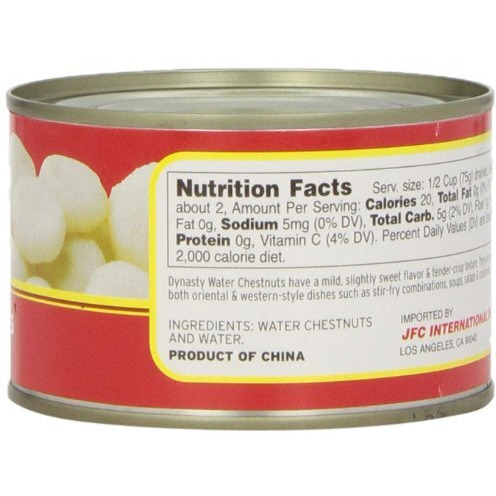 Dynasty Canned Whole Water Chestnuts, 8-Ounce (Pack Of 12)