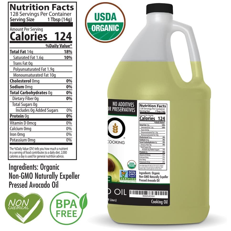 Avo Organic 100% Avocado Oil Frying, Baking, Non-Stick Saut