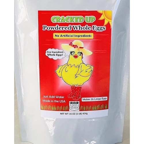 1 Pound (16 Oz), 35 Servings, Cage-Free Whole Eggs, Usda Licensed, Freshest Eggs Made In The Usa, 35 Large Eggs, 1 Ingredient - Eggs Farm Fresh, Non Gmo, All Natural, Resealable Pouch.