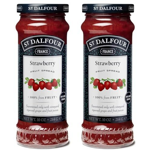 St. Dalfour Strawberry Fruit Spread - 10Oz - 100% From Fruit, No Artificial Ingredients, Non-Gmo, No Cane Sugars, All Natural - Pack Of 2