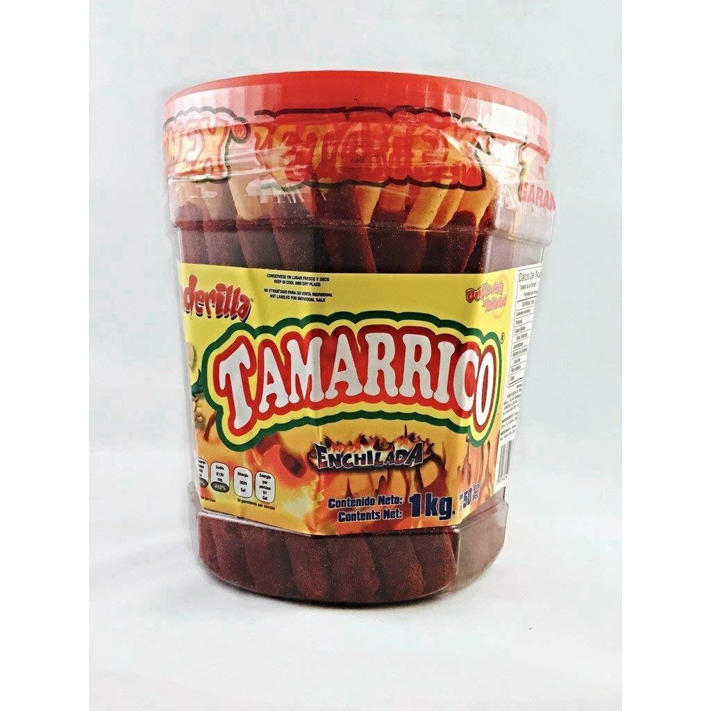 Tamarrico Tarugos Tamarindo With Chile Mexican Tamarind Candy Sticks 50 Pcs 1Kg - 4 Pack