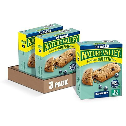 Nature Valley Soft-Baked Muffin Bars Blueberry, 12.4 Oz, 10 Ct (Pack Of 3)