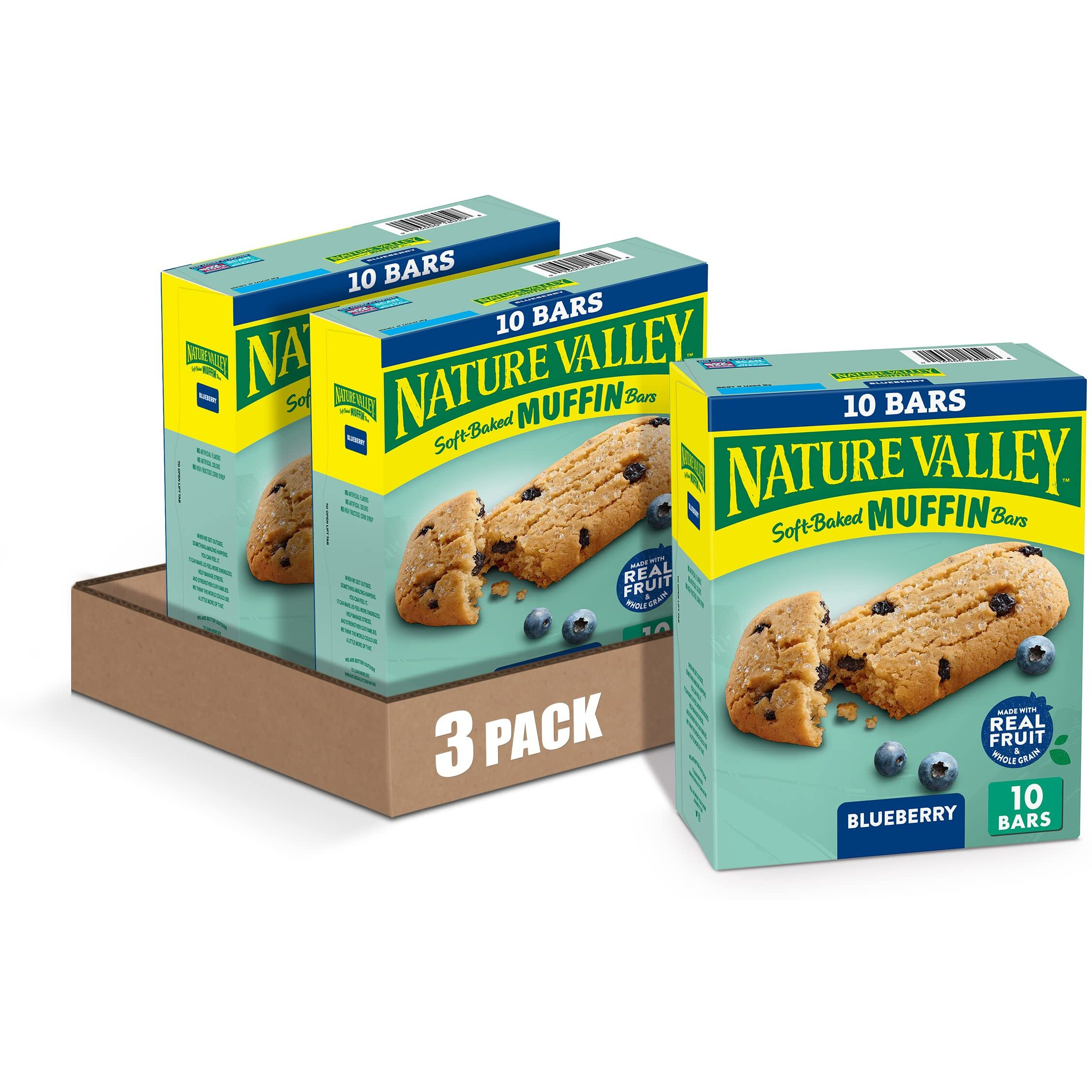 Nature Valley Soft-Baked Muffin Bars Blueberry, 12.4 Oz, 10 Ct (Pack Of 3)
