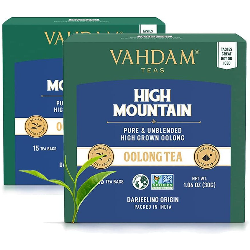 Vahdam, Himalayan Oolong Tea Bags (30 Count) - 100% Natural Tea, Oolong Tea Loose Leaf Pyramid Tea Bags, Brew Hot, Iced Or Kombucha Tea