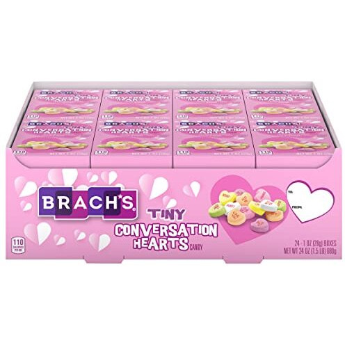 Brach's Valentine's Day Tiny Conversation Hearts, Friendship Exchange, 1 Oz Boxes, 24 Ct